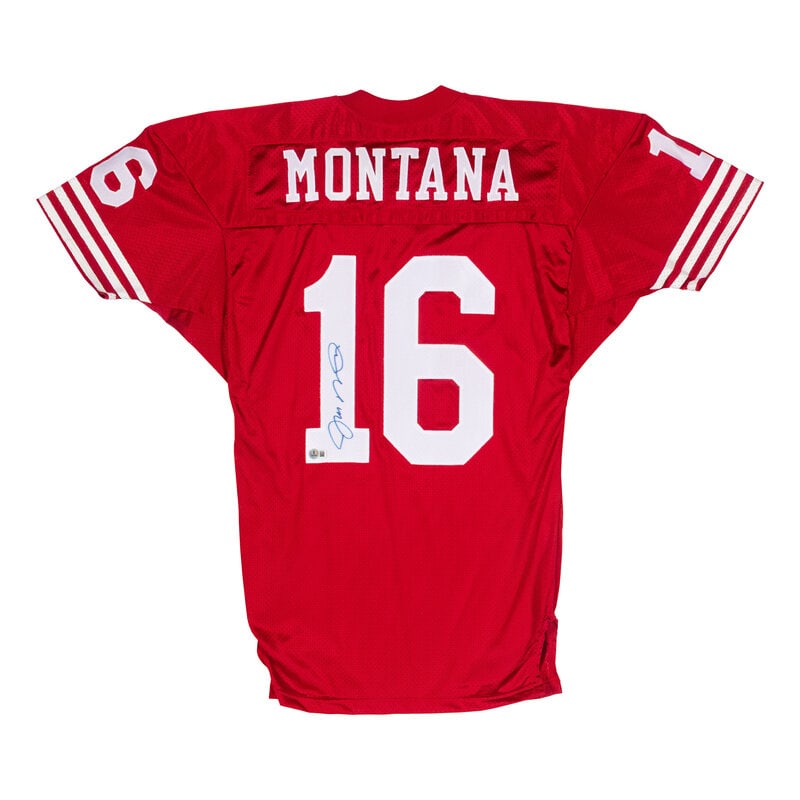 A Joe Montana Signed Autograph San Francisco 49ers Jersey: A Joe Montana Signed Autograph San Francisco 49ers Jersey This lot is located in Chicago.