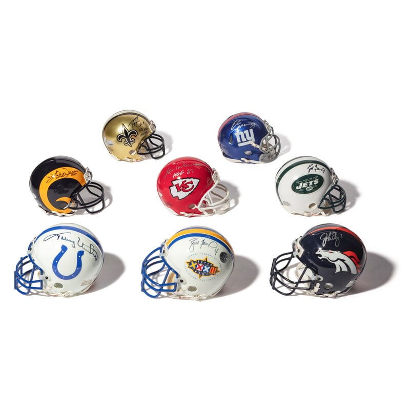 A Collection of Quarterback Greats Signed Autograph Mini Helmets (17) - 2