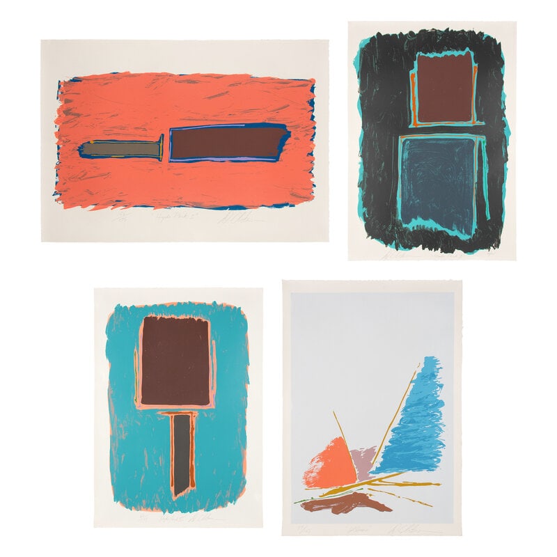 Dan Christensen (American, 1942-2007) Illinois, Hyde Park I, Hyde Park II, and Hyde Park III (four w: Dan Christensen(American, 1942-2007)Illinois, Hyde Park I, Hyde Park II, and Hyde Park III (four works)screenprintseach signed, titled, and numbered in pencil Largest 43 x 30 inches.