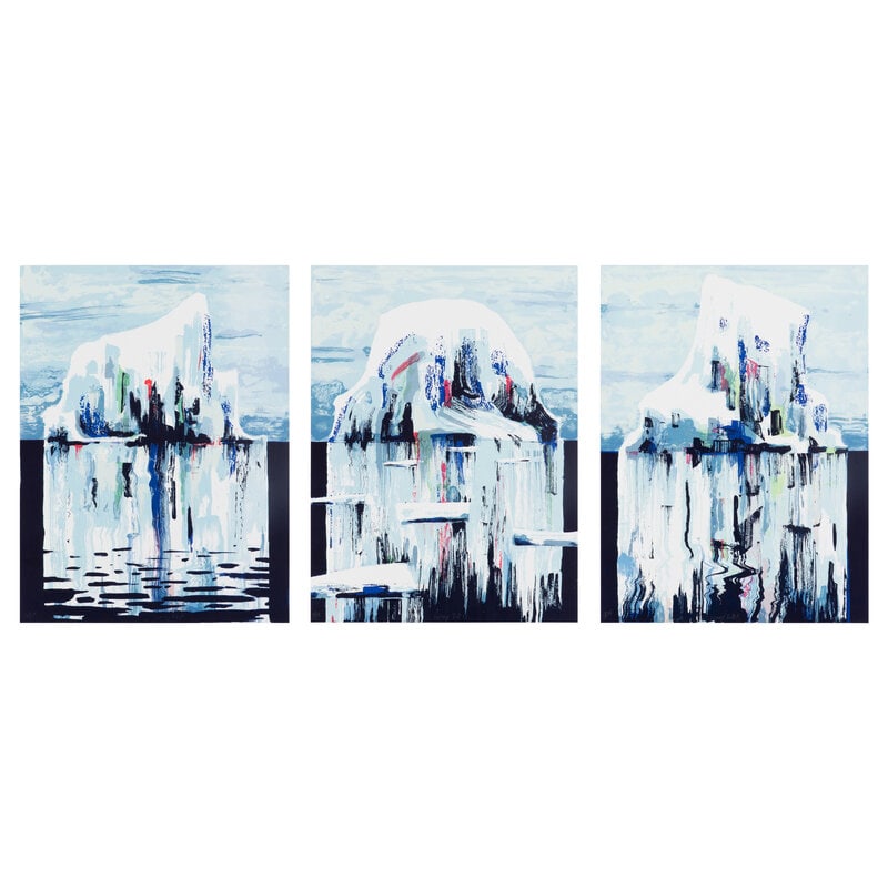 Tomory Dodge (American, b. 1974) Icebergs (triptych), 2006: Tomory Dodge (American, b. 1974) Icebergs (triptych), 2006 twelve-color screenprints on three sheets of 500 gsm Somerset Satin paper each signed and numbered 4/35 in pencil Each sheet: 16 x 12 inches