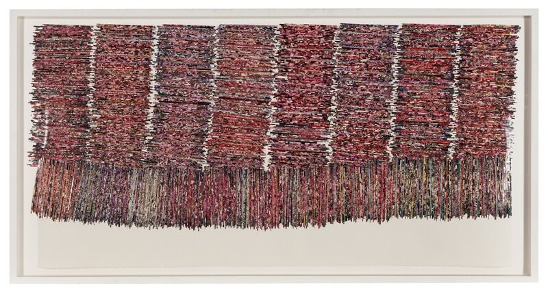 Ginny Bishton (American, b. 1967) Reddish, 2004 : Ginny Bishton(American, b. 1967)Reddish, 2004﻿photo collage on paper24 1/4 x 50 1/2 inches. This lot is located in Chicago. Size24 1/4 x 50 1/2 inches. ConditionFramed: 27 1/4 x 53 1/8