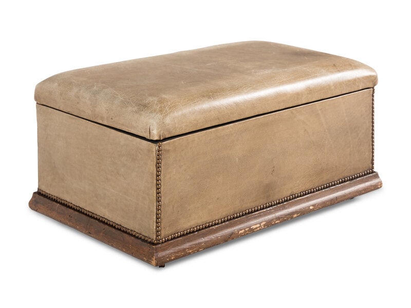 A Contemporary Leather-Upholstered Ottoman - 2