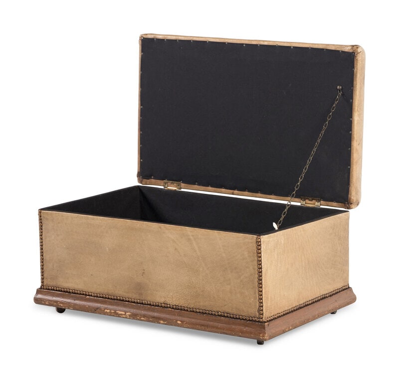 A Contemporary Leather-Upholstered Ottoman - 3