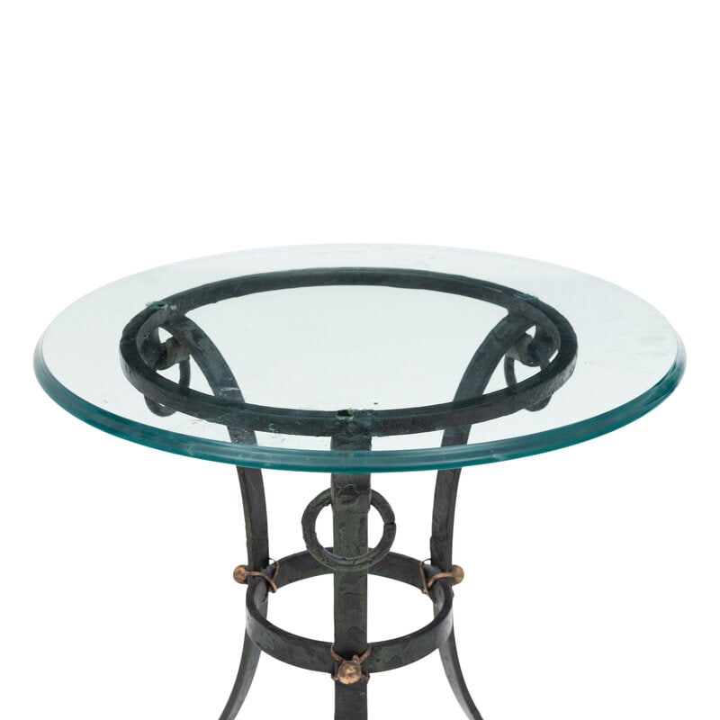 A Pair of Spanish Colonial Style Parcel-Gilt Iron Side Tables - 2