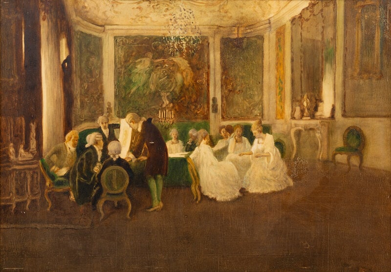 Wilhelm Schreuer (German, 1866-1933) Aristocrats in a Grand Salon - 2