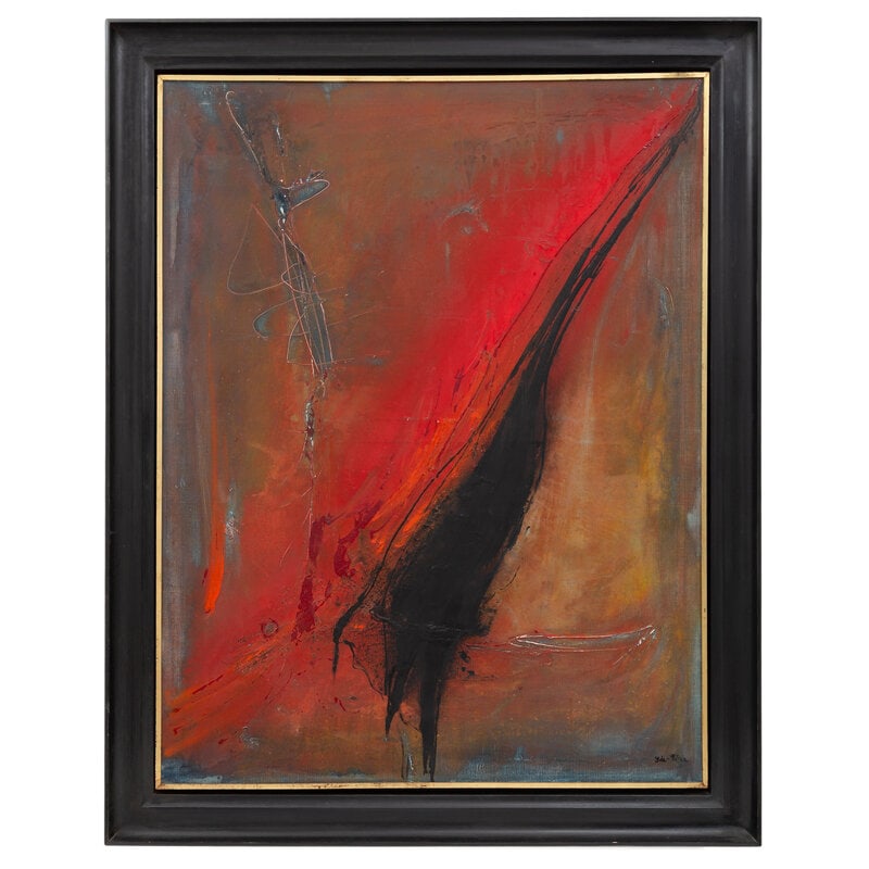 Maria Josefa Ide-Perez (Spanish/Belgian, 20th Century) El Amor, 1968: Maria Josefa Ide-Perez(Spanish/Belgian, 20th Century)El Amor, 1968oil on canvassigned: Ide-Perez (lower right); signed again and inscribed (verso) sight: 50 1/2 x 38 inches. This lot is located in