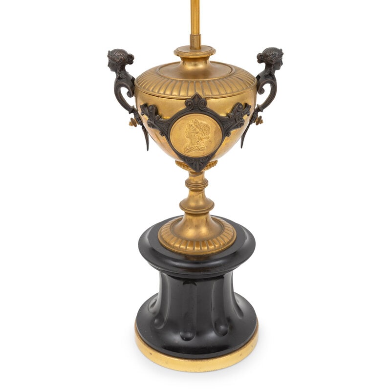 A Pair of French Gilt Bronze Urns Mounted as Lamps - 2