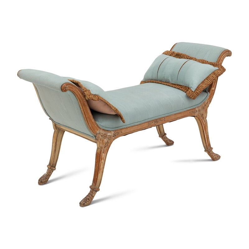 A French Carved and Upholstered Window Bench - 2