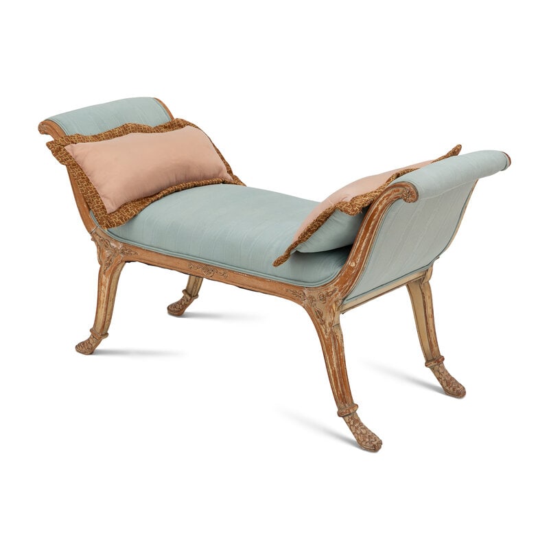 A French Carved and Upholstered Window Bench - 3