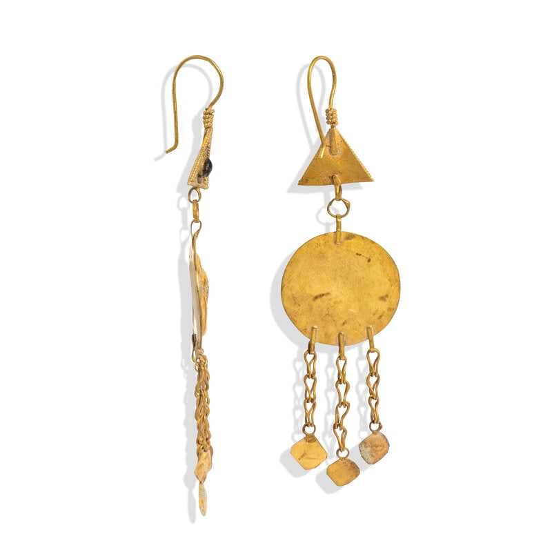 A Pair of Greek Style Gold Earrings  - 2