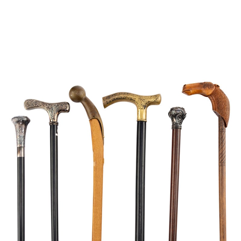 A Collection of Six Gentleman's Walking Sticks with Stand - 3