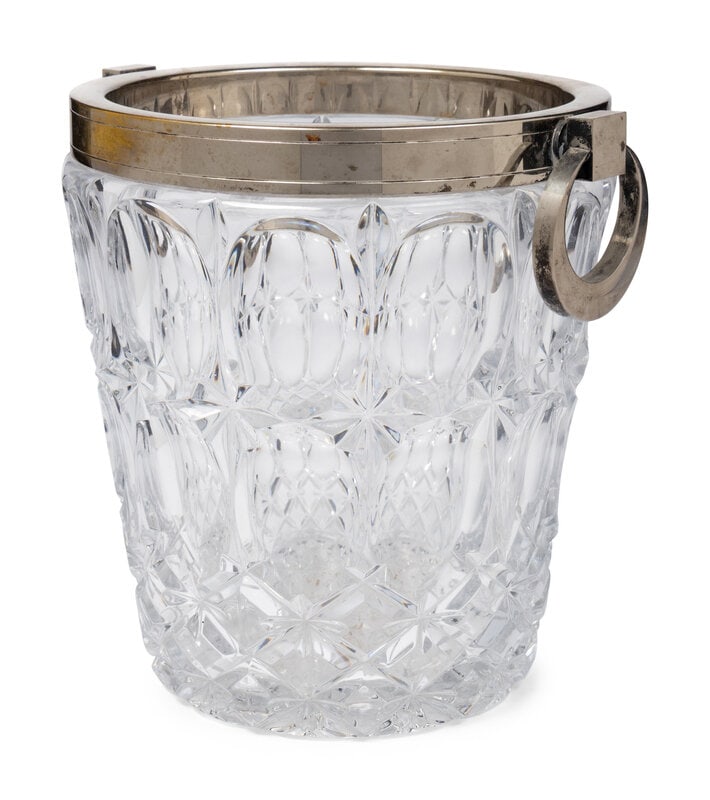 A Silver-Plate Mounted Glass Wine Cooler - 2