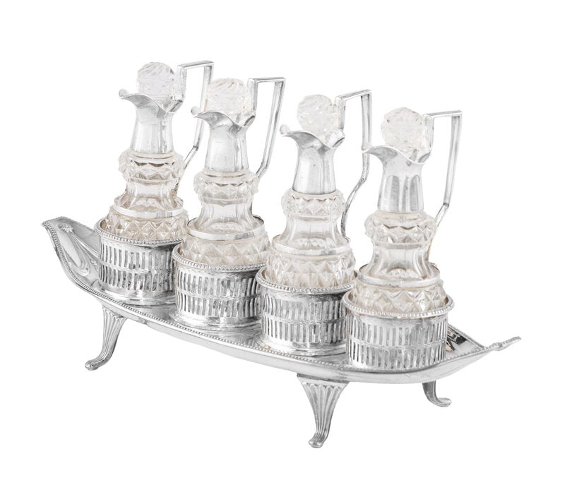A George III Silver and Silver-Plate Cruet Set - 2