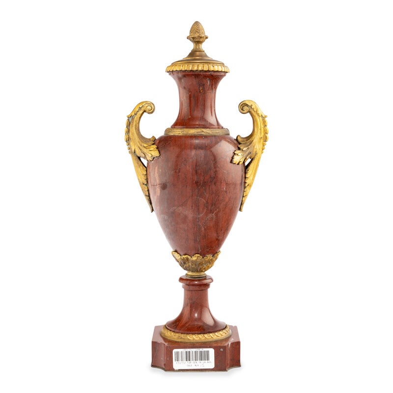 A Neoclassical Style Gilt Bronze Mounted Rouge Marble Covered Urn - 3