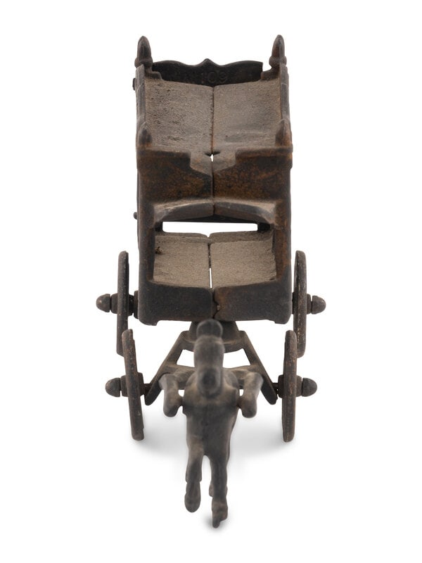 A Cast Iron Horse-Led Wagon Train Pull Toy - 3