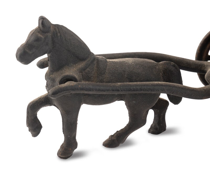 A Cast Iron Horse-Led Wagon Train Pull Toy - 4