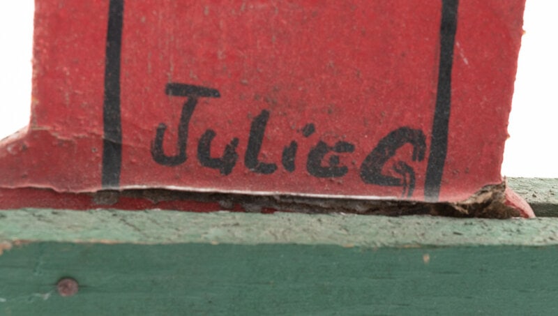 A Folk Art Polychrome Painted Gas Station Attendant Whirligig - 4