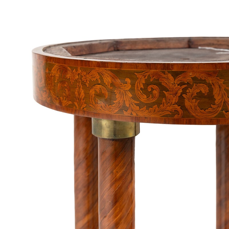 A Louis XVI Gilt Bronze Mounted Marquetry and Tulipwood Gueridon - 2