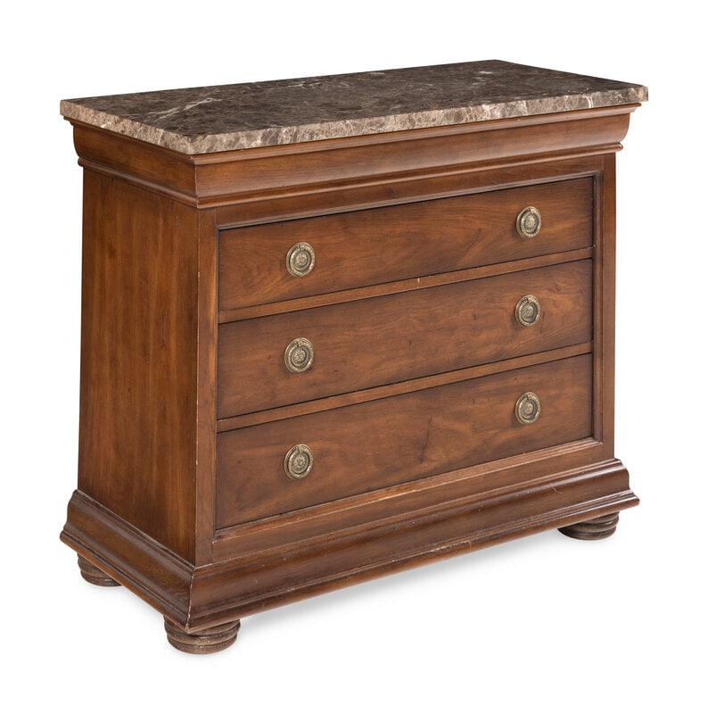 A Louis Philippe Style Mahogany Marble-Top Chest of Drawers - 2