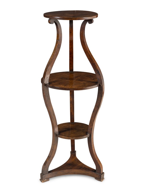 A Continental Walnut Dumbwaiter: A Continental Walnut Dumbwaiter 19th Century Height 51 3/4 x diameter 19 inches Property from Camp Rosemary, the Estate of Posy Krehbiel, Lake Forest, Illinois This lot is located in Chicago.