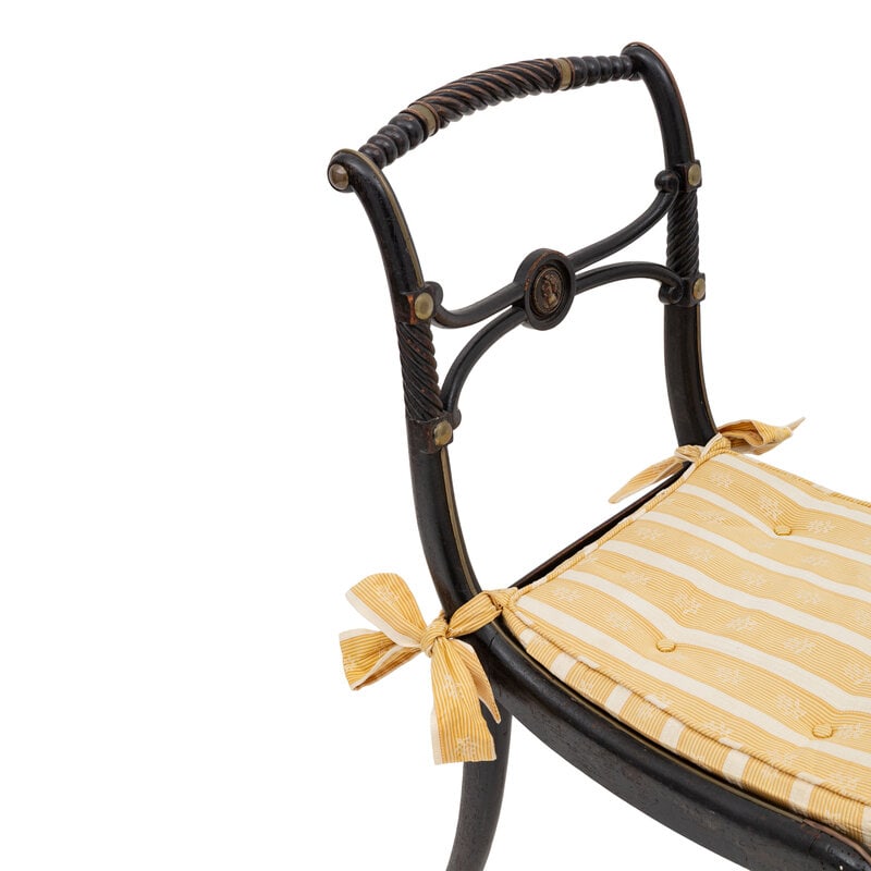 A Suite of Six Regency Ebonized and Caned Dining Chairs - 3