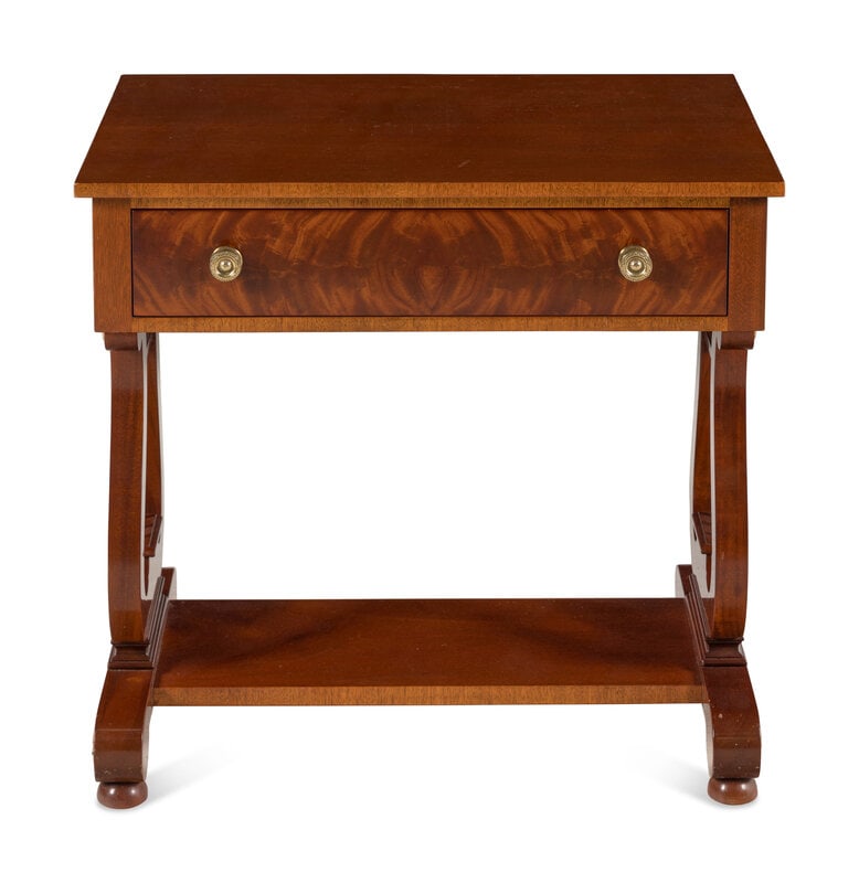 A Regency Style Mahogany Lyre-Base Side Table - 2