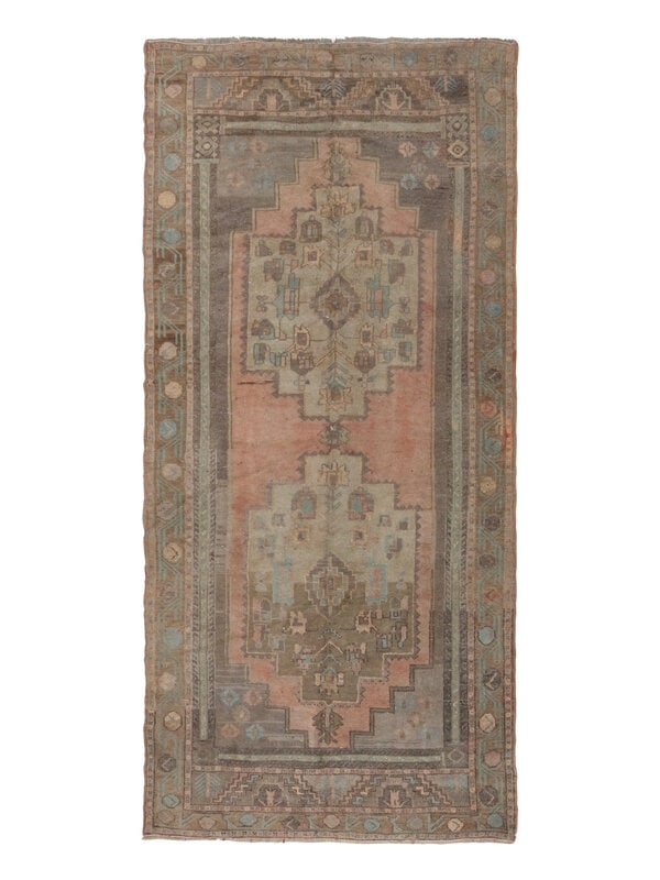 An Oushak Rug: An Oushak Rug West Anatolia, Circa 1900 8 feet 9 inches x 4 feet 5 inches. Property from a Private Family Trust This lot is located in Chicago. ConditionNeeds cleaning. Chemically washed to