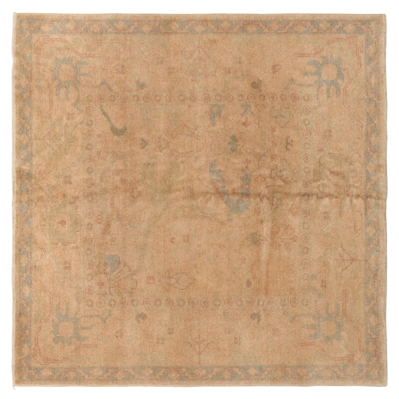 An Oushak Rug: An Oushak Rug West Anatolia, 20th Century 6 feet 3 inches x 6 feet 1 inch. Property from a Private Family Trust This lot is located in Chicago. ConditionChemically washed to neutralize the original