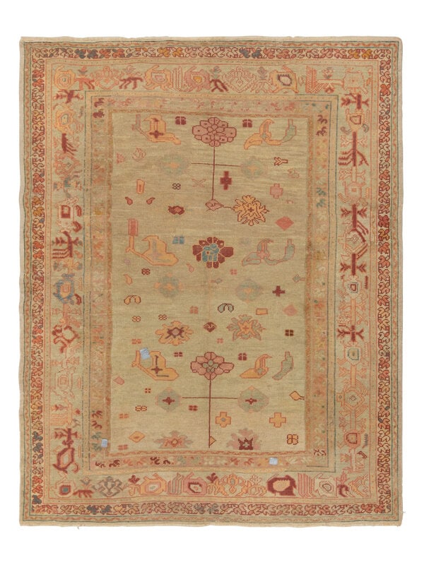 An Oushak Carpet: An Oushak Carpet West Anatolia, Late 19th Century 9 feet 6 inches x 7 feet 3 inches. Property from a Private Family Trust This lot is located in Chicago. ConditionProbably reduced from a latger