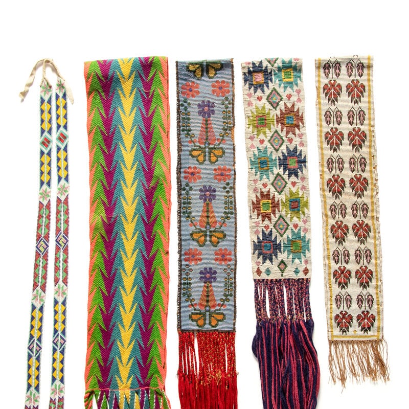 Collection of Great Lakes Beaded Sashes and Hair Drop - 2