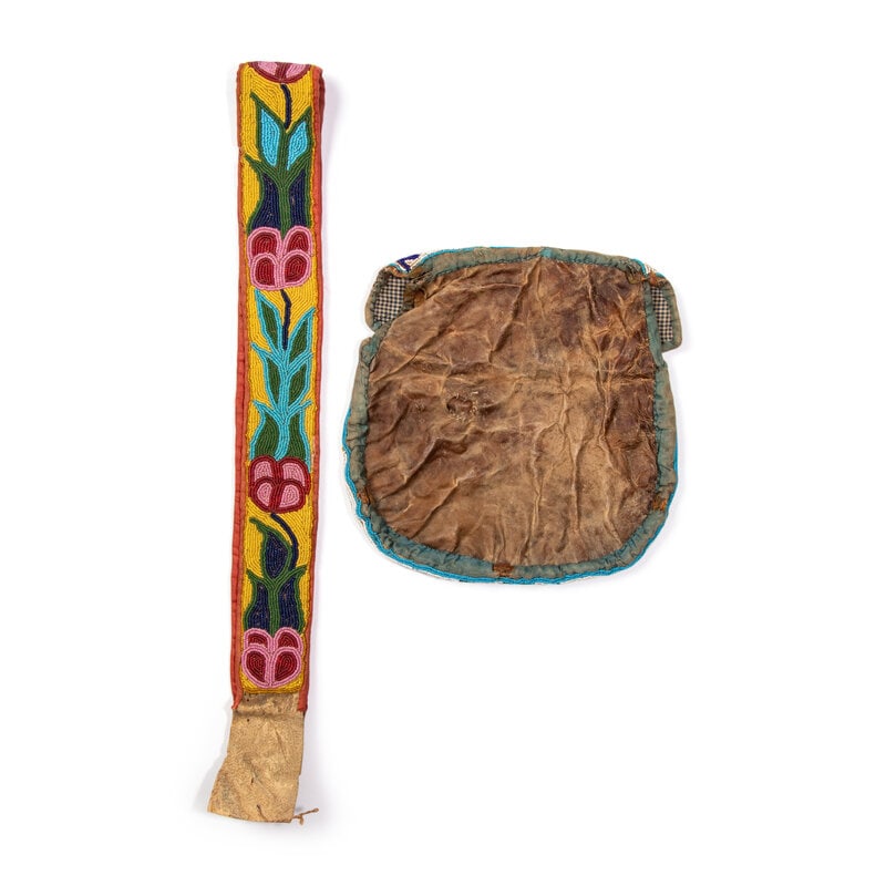 Anishinaabe Beaded Pouch and Strap - 2