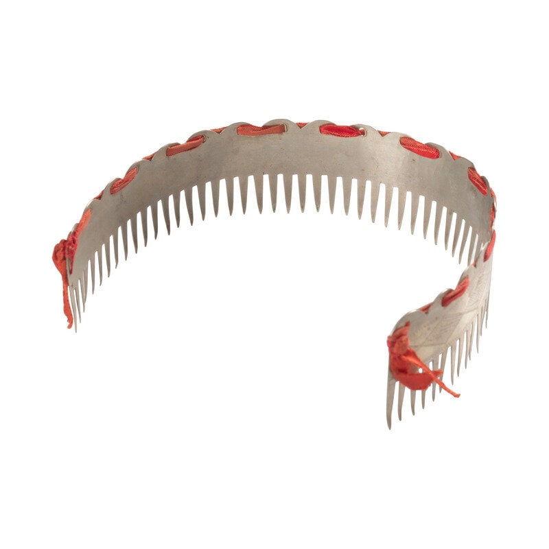 Menominee German Silver Rocker Engraved Hair Comb - 2