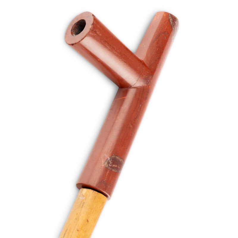 Dakota Painted Pipe Stem, with Catlinite Mouthpiece and Bowl  - 7