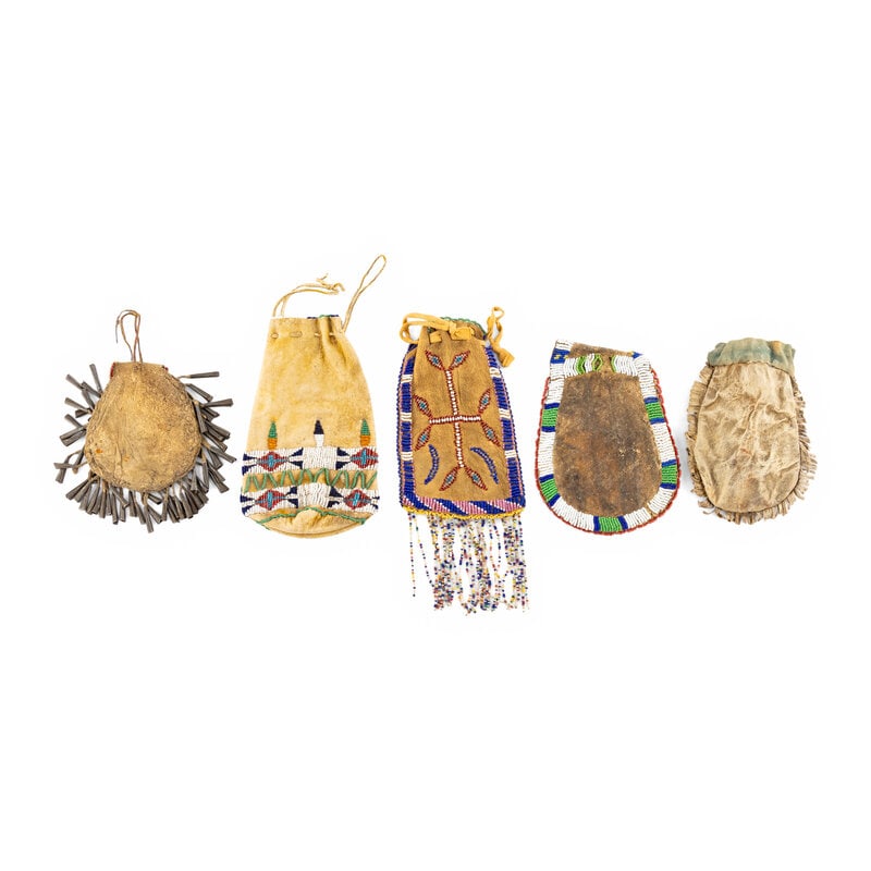 Collection of Plains Beaded Hide Bags - 2