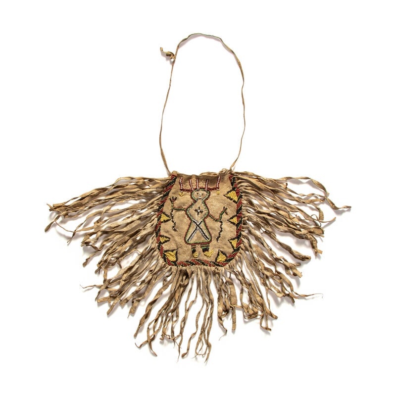 Apache Beaded Hide Bag, with Mountain Spirit (1 of 3)