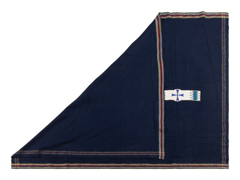 Sioux Beaded Blanket Strip, on Trade Wool Blanket - 2