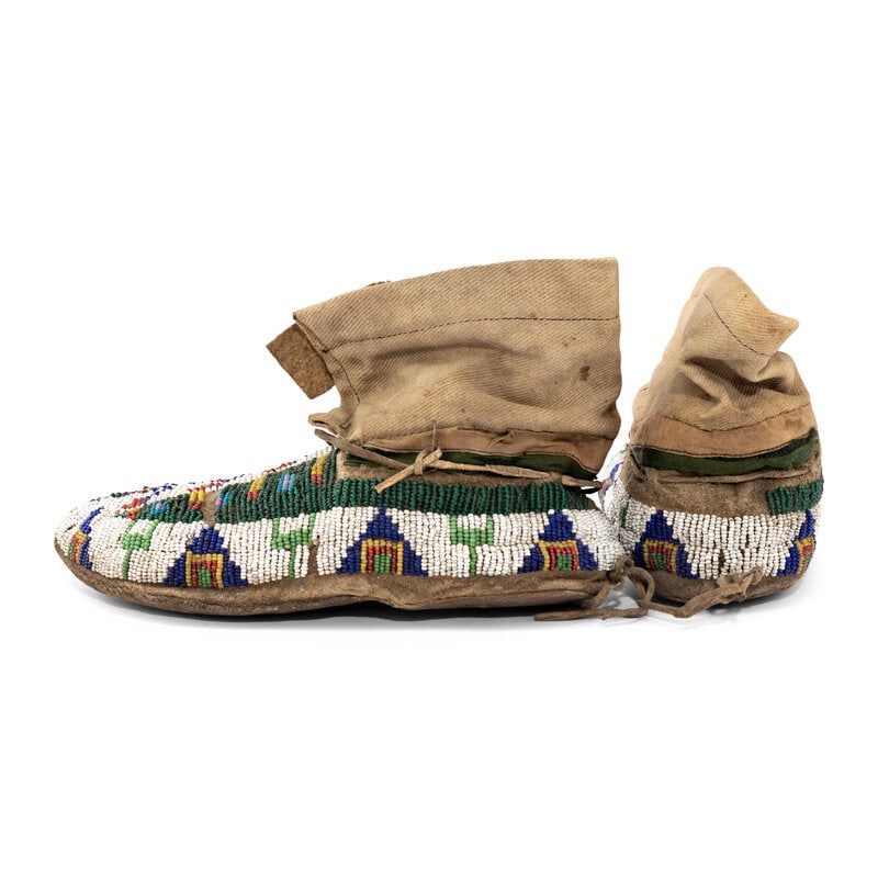 Sioux Child's Beaded Hide Moccasins - 2