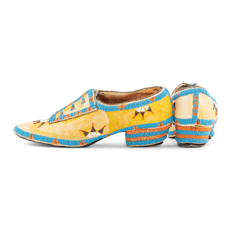 Southern Cheyenne Beaded Hide Shoes - 2