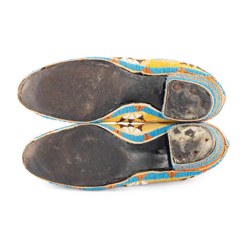 Southern Cheyenne Beaded Hide Shoes - 3