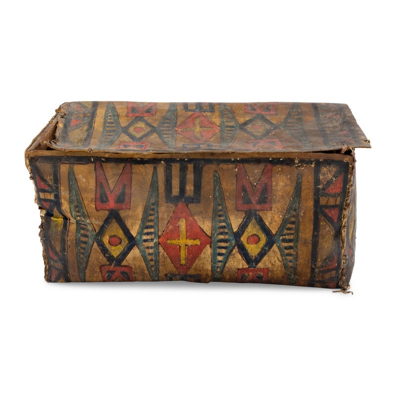 Sioux Painted Parfleche Trunk, Published - 2