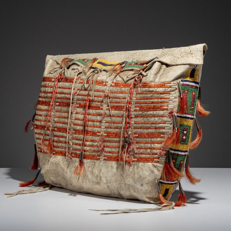 Sioux Quilled and Beaded Hide Possible Bag - 2