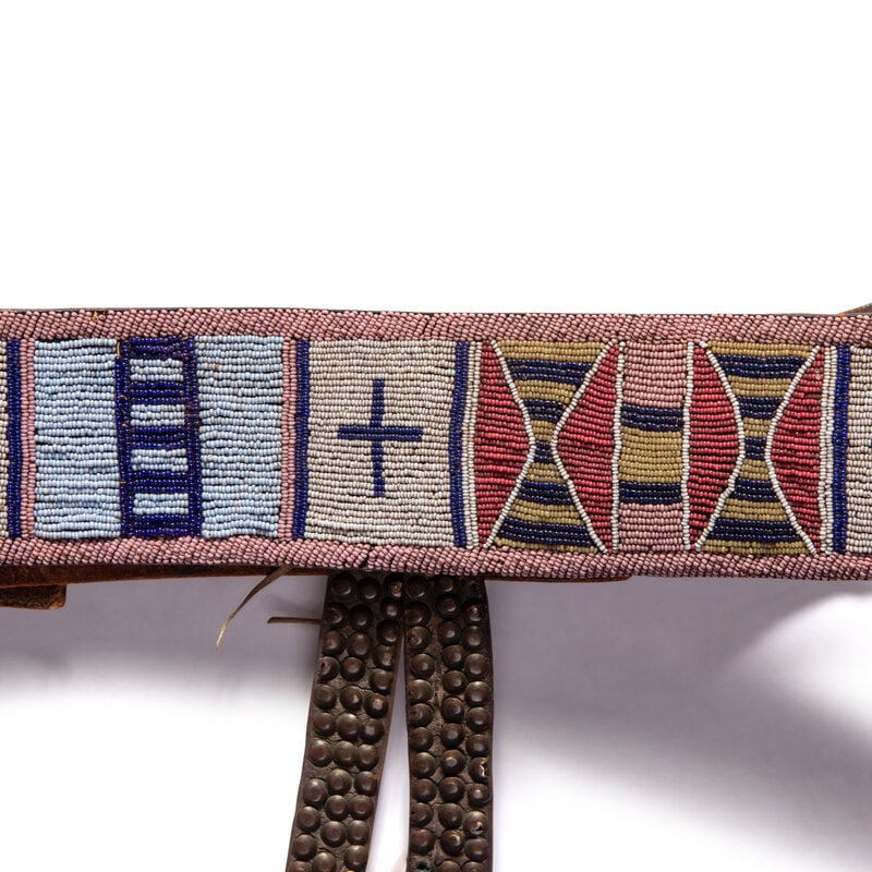 Apsáalooke [Crow] Beaded Belt, with Tacked Drops - 4