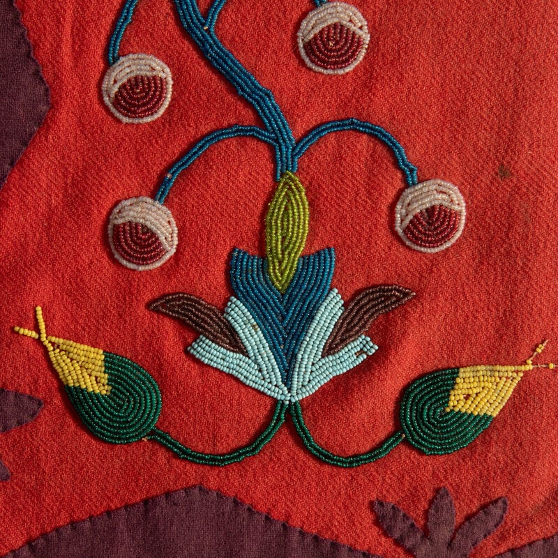 Nez Perce Beaded Wool Saddle Blanket - 3