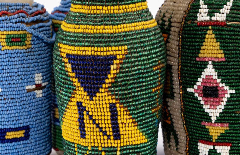 Paiute Beaded Bottles and Decanters - 7