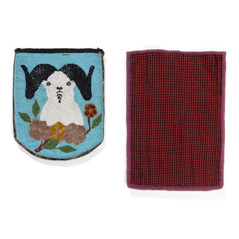 Plateau Beaded Pictorial Hide Bags - 2