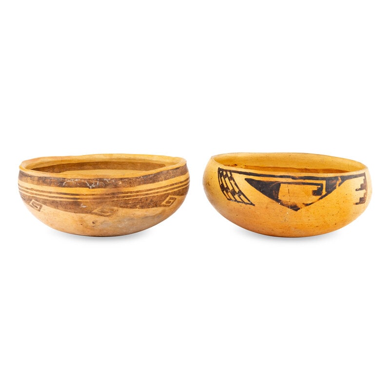 Ancestral Pueblo, Jeddito Black-on-Yellow Pottery Bowls - 3