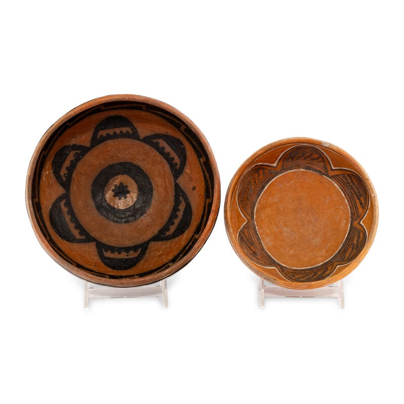 Ancestral Pueblo, Four Mile Polychrome Pottery Bowls, with Floral Designs  - 6