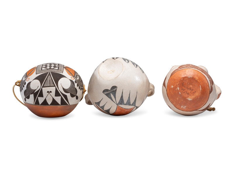 Acoma Polychrome Pottery Canteens - 3