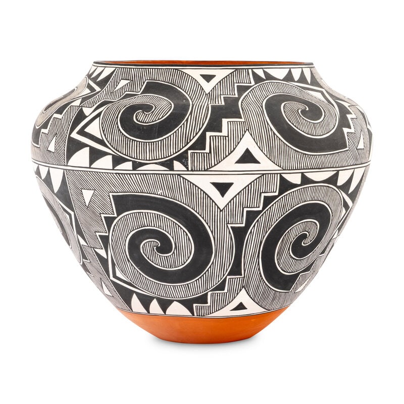 Florence Aragon (Acoma, 1929–2010) Fine Line Pottery Jar (1 of 3)