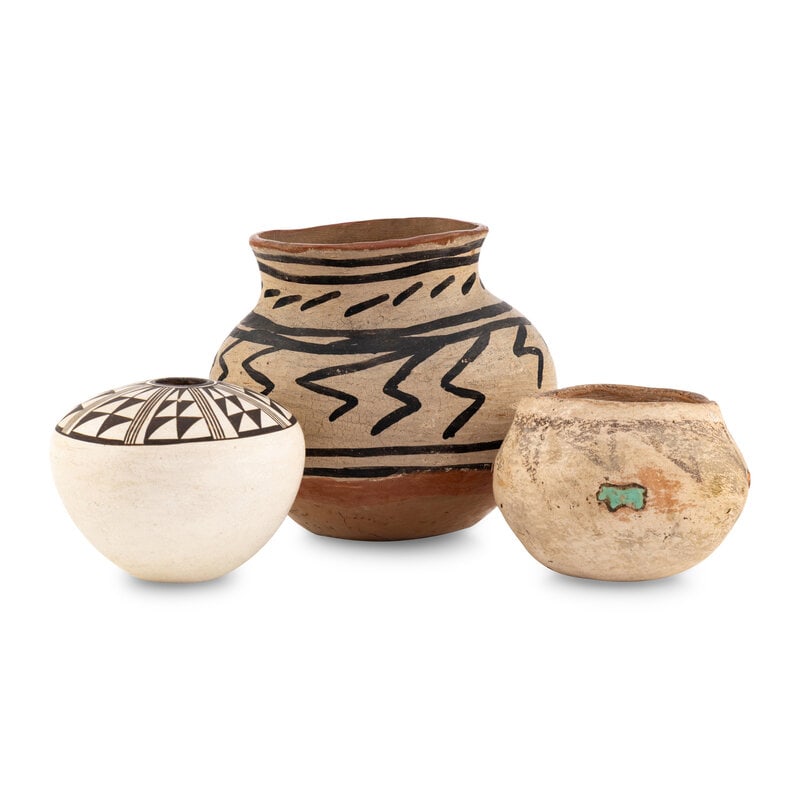 Collection of Pueblo Pottery, including a Lucy Lewis Jar - 2